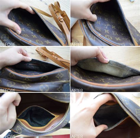 restore lv bag sticky|how to fix louis vuitton lining.